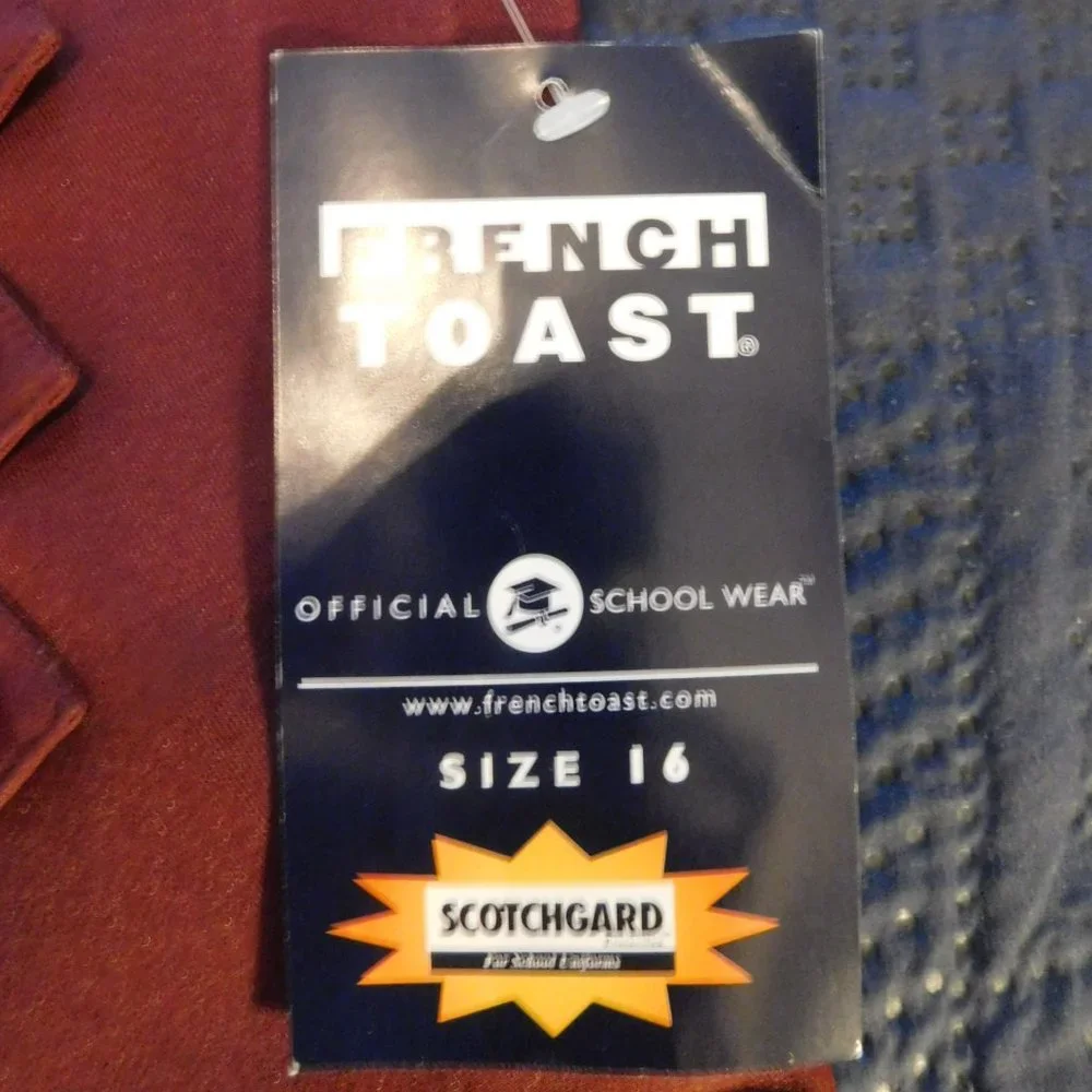 Girls Burgundy Skort Two Tab Scooter French Toast School Uniform Sizes 16 3/ 20. - Picture 3 of 8